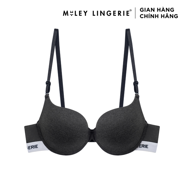 Bộ Đồ Lót Miley Lingerie Áo Cotton Có Gọng Đệm Vừa Nâng Ngực Lưng Logo Và Quần Boxer Đồng Bộ