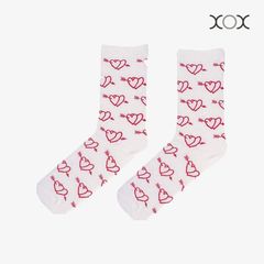 Vớ XOX Unisex - Tim Đôi Trắng