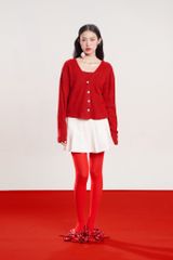 Chân Váy Nữ DOTTIE Ngắn Xếp Li - Trắng - S0204