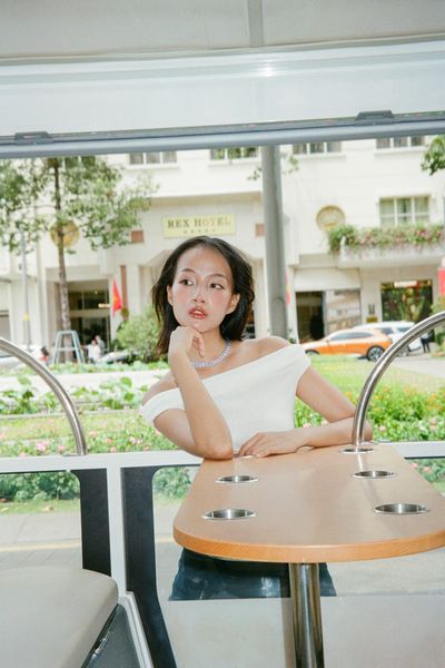Áo Kiểu Nữ DOTTIE Lệch Vai - Trắng - T0922