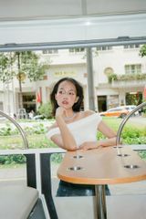 Áo Kiểu Nữ DOTTIE Lệch Vai - Trắng - T0922