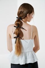 Áo Kiểu Nữ DOTTIE Gắn Bèo - Trắng - T0947