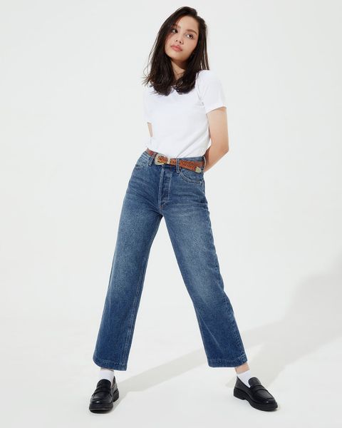 Quần Dài Nữ TheBlueTshirt The Original Dad Jeans - Dark Blue Wash