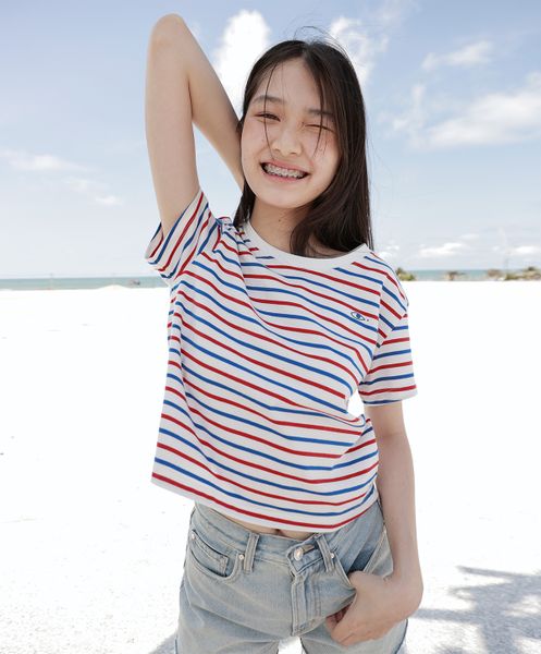 Áo Thun Nữ TheBlueTshirt Sọc Đỏ Xanh Trắng Everyday Tee - Signature Stripe Premium Cotton