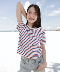 Áo Thun Nữ TheBlueTshirt Sọc Đỏ Xanh Trắng Everyday Tee - Signature Stripe Premium Cotton