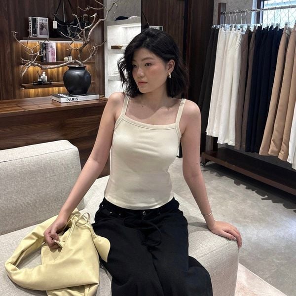 Áo Thun Nữ TheBlueTshirt 90s Tank - Beige Bamboo Cotton
