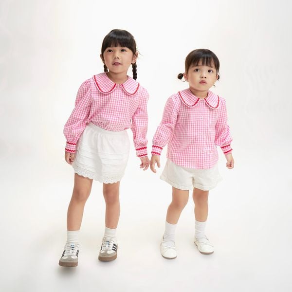 Áo Sơ Mi Bé Gái TheBlueTshirt BlueKid Jessie Shirt - Pink Gingham