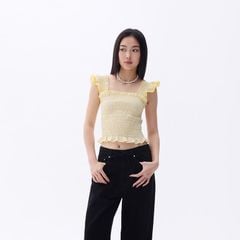 Áo Kiểu Nữ TheBlueTshirt Girly Top - Yellow Gingham ZigZag