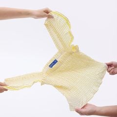 Áo Kiểu Nữ TheBlueTshirt Girly Top - Yellow Gingham ZigZag