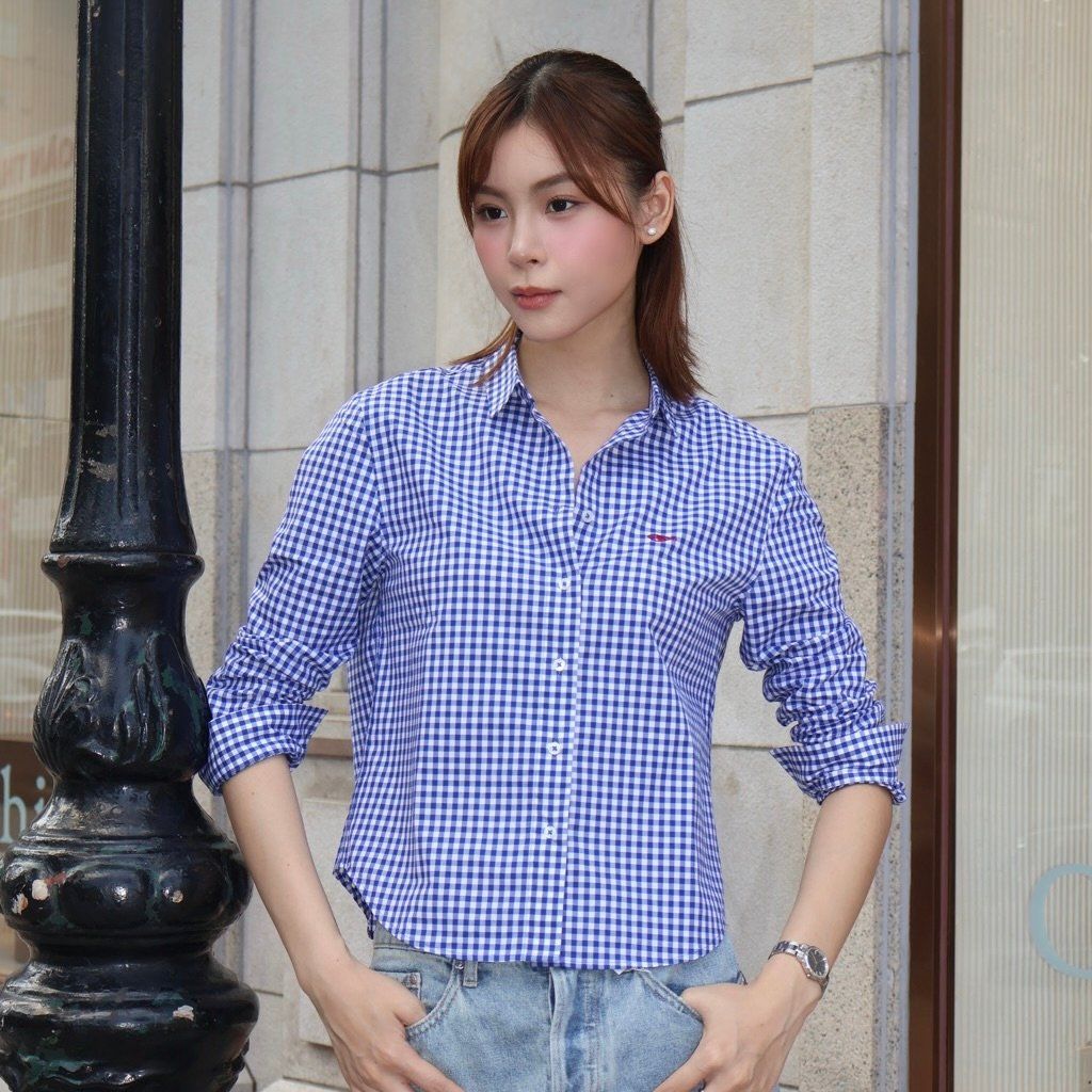 Áo Sơ Mi Nữ TheBlueTshirt Ultimate Classic Shirt - Royal Blue Gingham