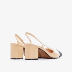 Giày Cao Gót Nữ PAZZION Blythe Lambskin Toe Cap Block Heels