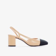 Giày Cao Gót Nữ PAZZION Blythe Lambskin Toe Cap Block Heels