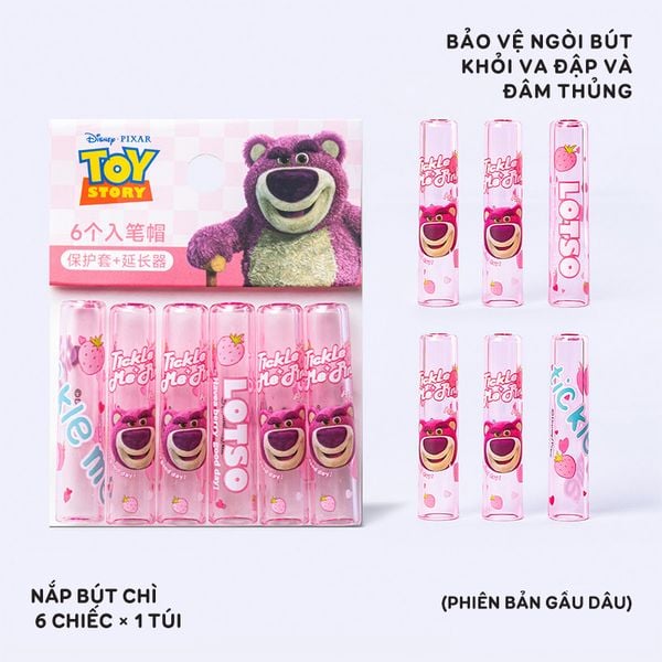 Nắp bút chì Disney hình gấu dâu (6 cái) - A74042-T1S