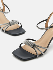 Giày sandals Pazzion Emery Crystal Embellished Knot Strap Heel Sandals