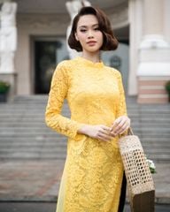 Áo Dài Nữ F2 Ren Vàng Pride Việt Nam - Không Kèm Quần