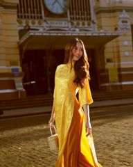 Quần Áo Dài Nữ F2 Lụa Cam Hồn Việt