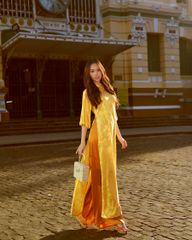 Quần Áo Dài Nữ F2 Lụa Cam Hồn Việt