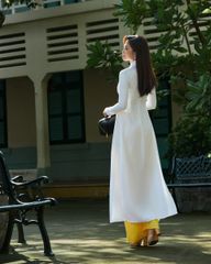 Áo Dài Nữ F2 Lụa Trắng - Không Kèm Quần