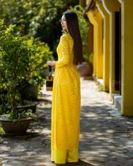 Áo Dài Ren Nữ F2 Vàng Pride Việt Nam - Không Kèm Quần