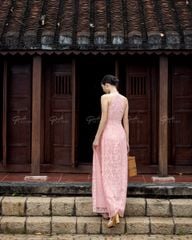 Áo Dài Nữ F2 Yếm Ren Hồng Pride Việt Nam - Không Kèm Quần