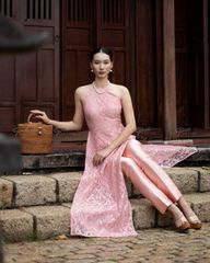 Áo Dài Nữ F2 Yếm Ren Hồng Pride Việt Nam - Không Kèm Quần