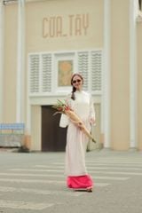 Áo Dài Voan Nữ F2 Trắng Pride Việt Nam - Không Kèm Quần