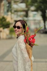 Áo Dài Ren Nữ F2 Trắng Pride Việt Nam - Không Kèm Quần