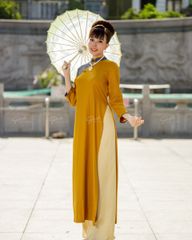 Áo Dài F2 Linen Vàng Nghệ Pride Việt Nam - Không Kèm Quần