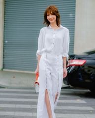 Quần Dài Nữ F2 Linen Trắng Tender Drit