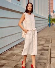 Chân Váy Linen Trắng Summer Muse