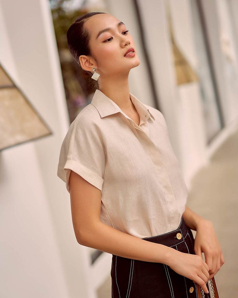 Áo Kiểu Linen Kem Summer Muse