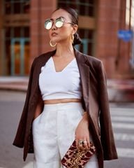 Áo Blazer Nữ Linen Nâu Đậm F2 Chocolate Fall In Love