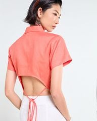 Áo Kiểu Nữ F2 Linen Cam Cà Rốt Tender Drit