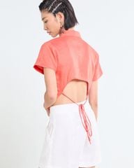 Áo Kiểu Nữ F2 Linen Cam Cà Rốt Tender Drit