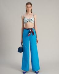 Áo Bra Linen Nữ F2 Trắng Xanh Holiday Vibes