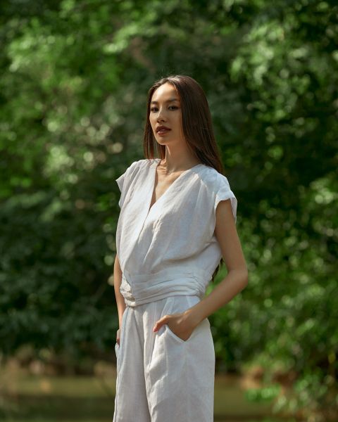 Áo Kiểu Linen F2 Trắng Into The Wood