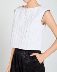 Áo Kiểu Nữ F2 Linen Trắng A Touch Of Effortless Elegance