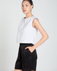 Áo Kiểu Nữ F2 Linen Trắng A Touch Of Effortless Elegance