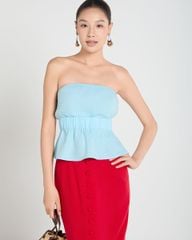 Áo Kiểu Nữ F2 Linen Xanh A Touch Of Effortless Elegance