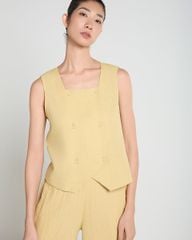 Áo Kiểu Nữ F2 Linen Vàng A Touch Of Effortless Elegance