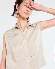 Áo Linen Nữ F2 Kem Tender Drit