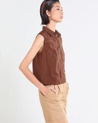 Áo Linen Nữ F2 Nâu Đậm Tender Drit