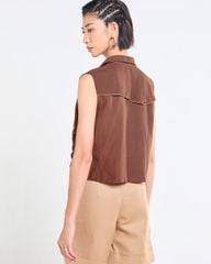 Áo Linen Nữ F2 Nâu Đậm Tender Drit