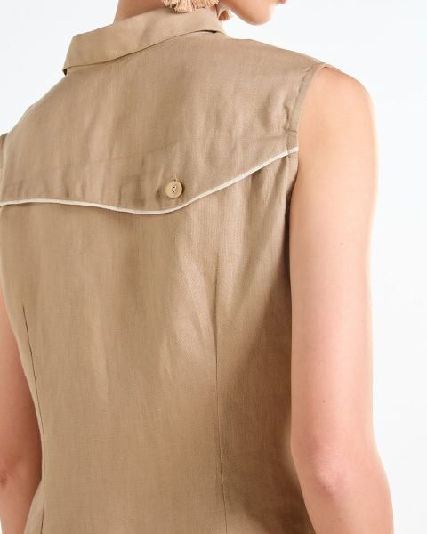 Áo Linen Nữ F2 Nâu Nhạt Tender Drit