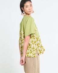 Áo Linen Nữ F2 Xanh Phối Họa Tiết Tender Drit