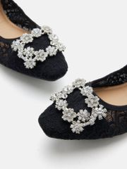 Giày Búp Bê Nữ Pazzion Alina Lace Diamante Foldable Flats
