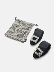 Giày Búp Bê Nữ Pazzion Alina Lace Diamante Foldable Flats