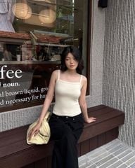 Áo Thun Nữ TheBlueTshirt 90s Tank - Beige Bamboo Cotton
