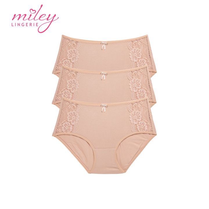 Combo 3 Quần Lót Lưng Cao Modal Phối Ren Active Miley Lingerie FDS0925 - Màu Da