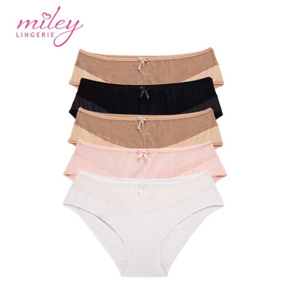 Combo 10 Quần Lót Bikini Thun Lạnh Phối Ren Ép Bông Active Miley Lingerie FMM_34 - Màu Ngẫu Nhiên